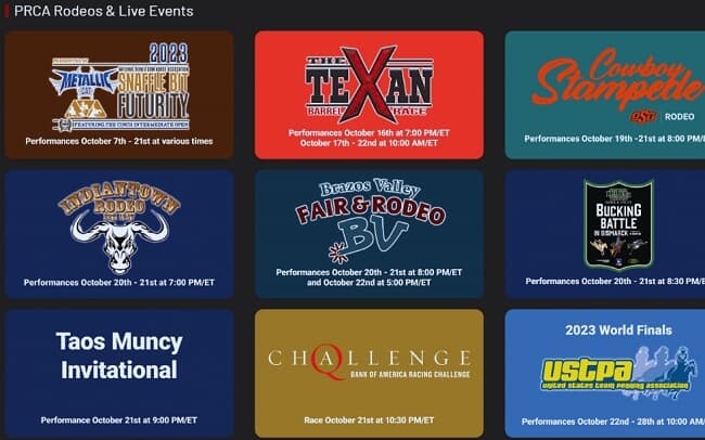 Live events of Cowboy Channel Plus